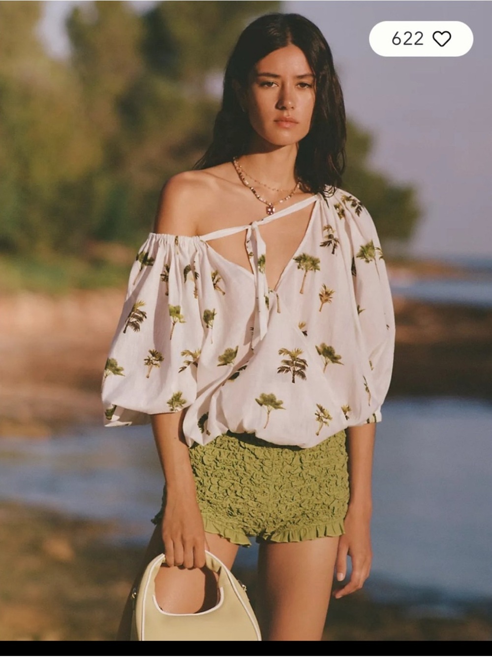 NWT Celandine for Anthropologie Puff-Sleeve Bubble Blouse